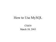How to Use MySQL