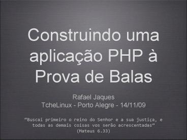 Construindo uma aplica