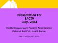 Presentation For SACIM July, 2004 PowerPoint PPT Presentation