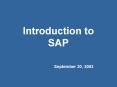 Introduction to SAP PowerPoint PPT Presentation