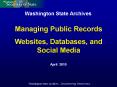 Managing Public Records of Agency Websites PowerPoint PPT Presentation