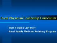 Rural Physician Leadership Curriculum