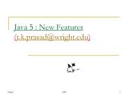 Java 5 : New Features (t.k.prasad@wright.edu)