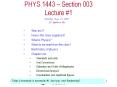 PHYS 1443-003, Fall 2004 PowerPoint PPT Presentation