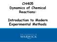CH405 Dynamics of Chemical Reactions: Introduction to Modern Experimental Methods PowerPoint PPT Presentation