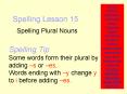 Spelling Lesson 15 PowerPoint PPT Presentation