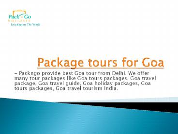 packages tour for goa