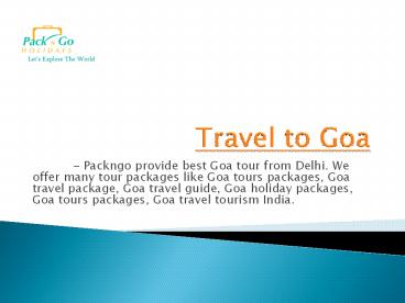 travel to goa