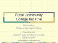 Rural Community College Initiative PowerPoint PPT Presentation