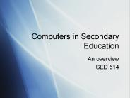 Computers in Secondary Education