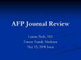 AFP Journal Review PowerPoint PPT Presentation