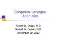 Congenital Laryngeal Anomalies PowerPoint PPT Presentation