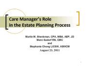 Care Manager PowerPoint PPT Presentation