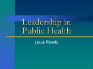 Leadership in Public Health