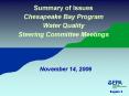 Summary of Issues Chesapeake Bay Program Water Quality Steering Committee Meetings PowerPoint PPT Presentation
