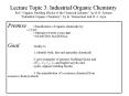 Lecture Topic 3: Industrial Organic Chemistry Ref:  PowerPoint PPT Presentation