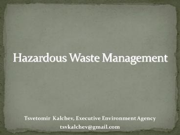 Hazardous Waste Management