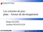 Les consoles de jeux : plate 