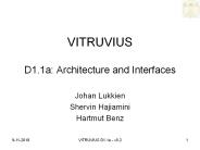 VITRUVIUS D1.1a: Architecture and Interfaces