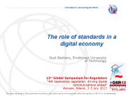 The role of standards in a digital economy
