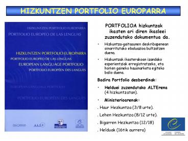 HIZKUNTZEN PORTFOLIO EUROPARRA