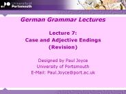German Grammar Lectures