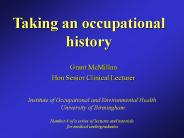 Taking an occupational history