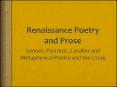 Renaissance Poetry and Prose PowerPoint PPT Presentation
