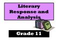Literary Response and Analysis PowerPoint PPT Presentation