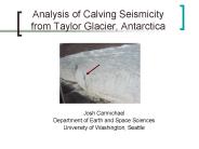Analysis of Calving Seismicity from Taylor Glacier, Antarctica