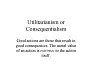 Utilitarianism or Consequentialism