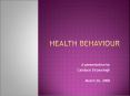 Health Behaviour PowerPoint PPT Presentation