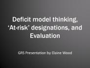 Deficit model thinking, 