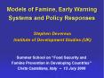Models of Famine, Early Warning Systems and Policy Responses PowerPoint PPT Presentation