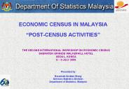 ECONOMIC CENSUS IN MALAYSIA
