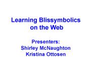 Learning Blissymbolics