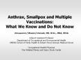 Anthrax, Smallpox and Multiple Vaccinations: What We Know and Do Not Know PowerPoint PPT Presentation
