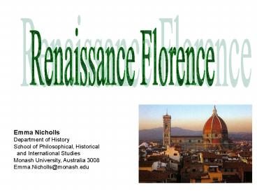 Renaissance Florence