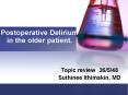 Postoperative Delirium in the older patient. PowerPoint PPT Presentation