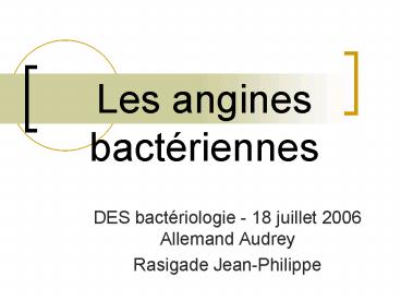 Les angines bact
