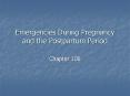 Emergencies During Pregnancy and the Postpartum Period PowerPoint PPT Presentation