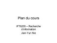 Plan du cours PowerPoint PPT Presentation