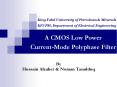 A CMOS Low Power Current-Mode Polyphase Filter PowerPoint PPT Presentation