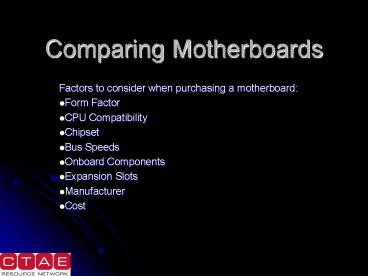 Comparing Motherboards
