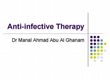 Anti-infective Therapy