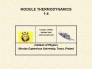 MODULE THERMODYNAMICS 1-4