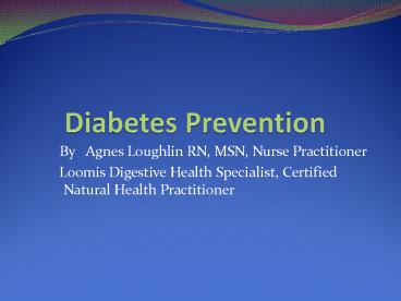 Diabetes Prevention