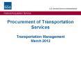 Procurement of Transportation Services PowerPoint PPT Presentation