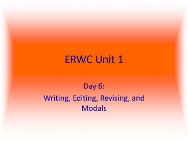 ERWC Unit 1