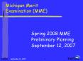 Michigan Merit Examination (MME) PowerPoint PPT Presentation